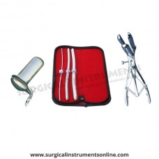 Hegar uterine dilator 3 pieces set,3-4, 9-10, 13-14, mathieu speculum, collin large